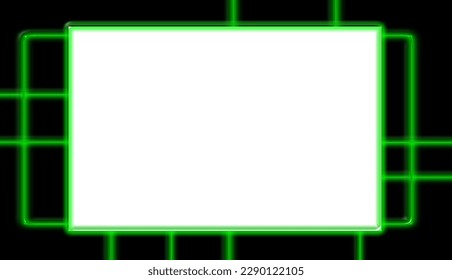 Vector illustration of abstract metal frame and blank board for message or marketing text