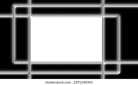 Vector illustration of abstract metal frame and blank board for message or marketing text