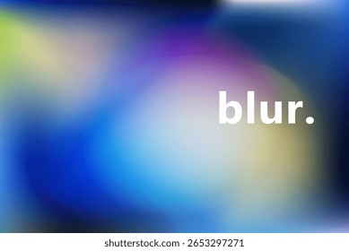 Vector illustration in abstract minimal style with a soft blur effect. The theme is tranquility, featuring blue, purple, yellow, and green gradients that flow together in rounded shapes.