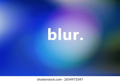 Ilustração vetorial em estilo abstrato mínimo com um efeito de desfoque suave. O tema é tranquilidade, com gradientes azuis, roxos, amarelos e verdes que fluem juntos em formas arredondadas.