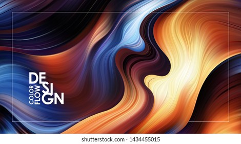 Vector illustration: Abstract Modern colorful flow background. Wave Liquid color paint shape. 