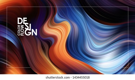 Vector illustration: Abstract Modern colorful flow background. Wave Liquid color paint shape. Trendy Art design 