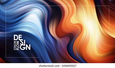 Vector illustration: Abstract Modern colorful flow background. Wave Liquid color paint shape. Art design 