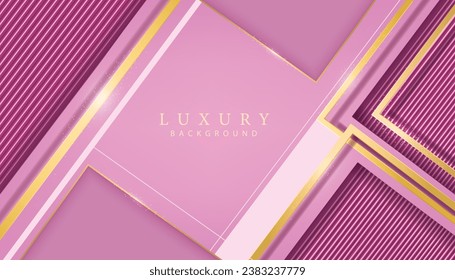 vector illustration abstract modern decorative digital geometric backdrop, golden lines with creative light pink color background, use for card design,wallpaper and banner and other business concept.