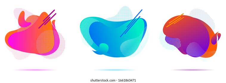 vector illustration of abstract modern fluid liquid shape graphic design element for banner web design template and presentation