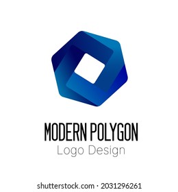 Vector illustration of abstract modern polygon logo design for business on white backgroud.