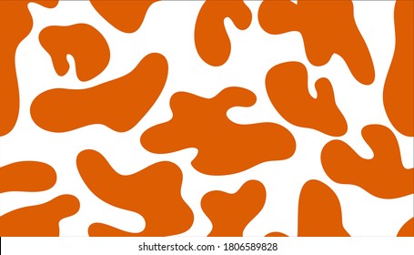 Vector illustration. Abstract modern seamless pattern with orange blots on a white. Hand drawn simple doodle clipart in a trendy minimalism style. For banner,  fabric, textile, wrapping, baby projects