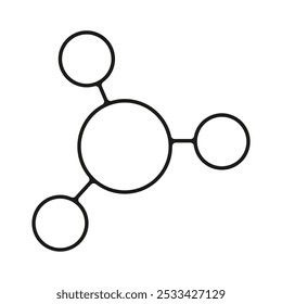 Ilustração vetorial de fórmula molecular abstrata em estilo linear. Elemento de símbolo de ciência, descoberta e investigação