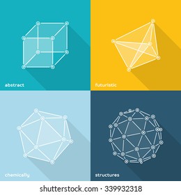 Vector illustration of abstract molecular shapes