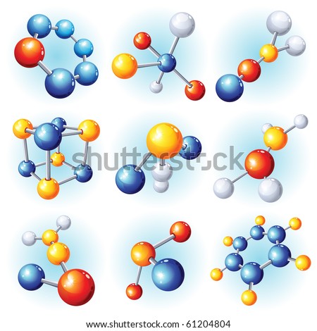 Vector illustration -  abstract molecule icon set