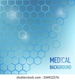 Vector illustration. Abstract molecules medical background.