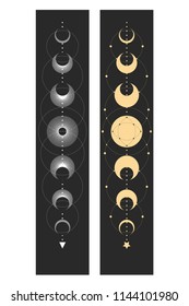 Vector illustration of abstract moon phases