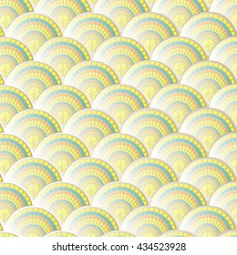 Vector illustration of abstract mosaic fan.