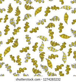 Vector illustration. Abstract motif background. Ultrafashionable fabric pattern.