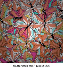 Vector illustration. Abstract motif background. Ultrafashionable fabric pattern.