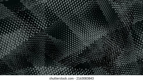 Vector illustration of abstract motif seamless pattern with halftone shape and rough surface texture in gray and black color for fashion, fabric, textile, and prints