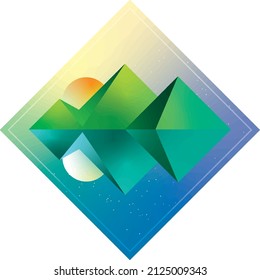 Vector illustration of an abstract mountain landscape