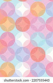 Vector illustration. Abstract multicolored background with circles and white lines. Design for wall decoration, card, poster or brochure.