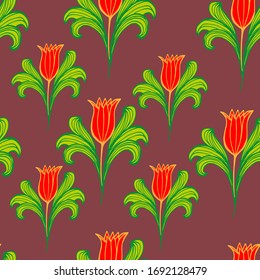 Vector illustration. Abstract multicolored bright seamless floral pattern. Design for wallpaper, covers, cards, prints.	