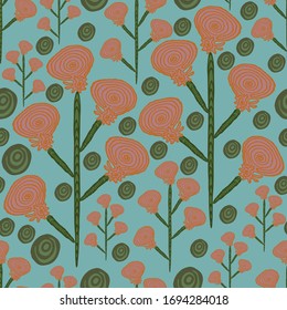 Vector illustration. Abstract multicolored bright seamless floral pattern. Design for wallpaper, covers, cards, prints.	