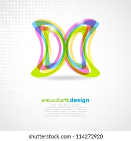 Vector illustration with abstract multicolored butterfly