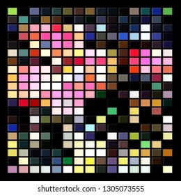 Vector illustration of abstract multicolored geometric decorative background from isolated small rectangles. Bright colorful mosaic for your design. - Vector graphics