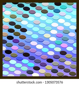 Vector illustration of abstract multicolored geometric ornamental background from isolated small circles. Bright colorful mosaic for your design. - Vector graphics