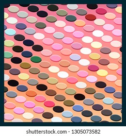 Vector illustration of abstract multicolored geometric ornamental background from isolated small circles. Bright colorful mosaic for your design. - Vector graphics