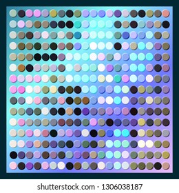 Vector illustration of abstract multicolored geometric ornamental background from isolated small circles. Bright colorful mosaic for your design. - Vector graphics
