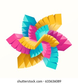 Vector illustration of abstract multicolored geometric decorative rectangles in star shape