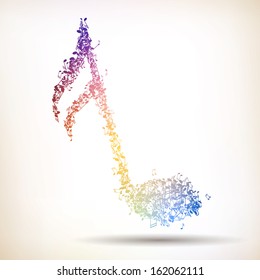 Vector Illustration of an Abstract Music Background with Notes