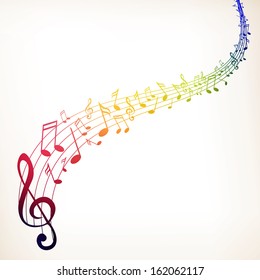 Vector Illustration of an Abstract Music Background with Notes