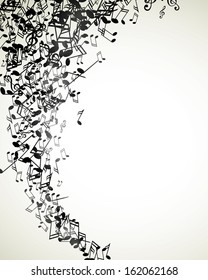 Vector Illustration of an Abstract Music Background with Notes