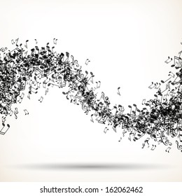 Vector Illustration of an Abstract Music Background with Notes