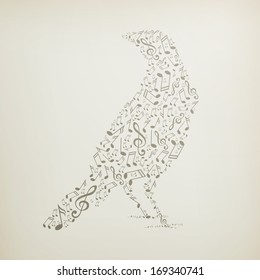 Vector Illustration of an Abstract Music Background with Notes