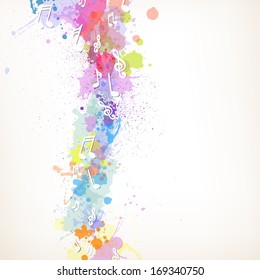 Vector Illustration of an Abstract Music Background with Notes