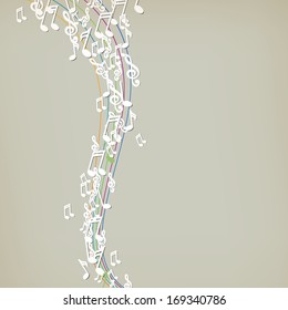 Vector Illustration of an Abstract Music Background with Notes