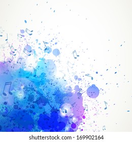 Vector Illustration of an Abstract Music Background with Notes