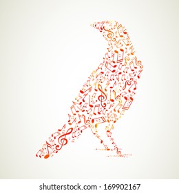 Vector Illustration of an Abstract Music Background with Notes