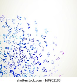 Vector Illustration of an Abstract Music Background with Notes