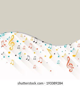 Vector Illustration of an Abstract Music Background with Notes