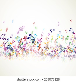 Vector Illustration of an Abstract Music Background with Notes