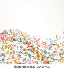 Vector Illustration of an Abstract Music Background with Notes