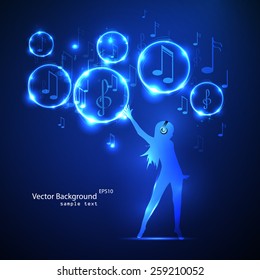 Vector illustration  abstract music background 