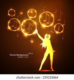 Vector illustration  abstract music background 