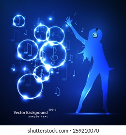 Vector illustration  abstract music background 