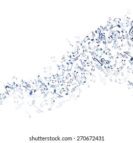 Vector Illustration of an Abstract Music Background with Notes