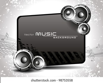 Vector illustration of abstract music background with speakers and copy space for your message on musical wave background, can be used as flyer or banner for party or events. EPS 10.