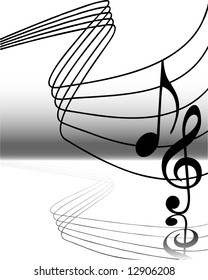 vector illustration of abstract musical notes