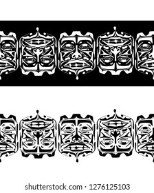 Vector illustration abstract native north american seamless pattern border